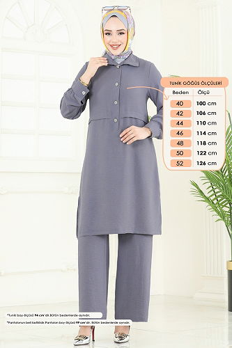 moda selvim Combined 419DVL817 Gray - Thumbnail