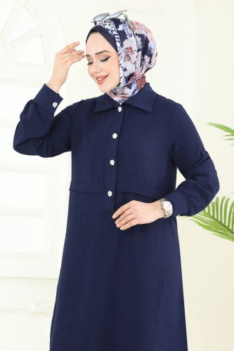 moda selvim طقم كحلي 419DVL817 - Thumbnail