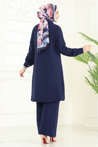 moda selvim طقم كحلي 419DVL817 - Thumbnail
