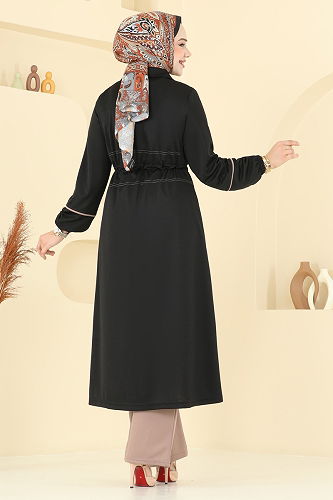 moda selvim طقم أسود وبيج 421DVL817 - Thumbnail