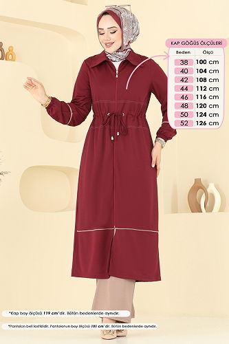 moda selvim Combined 421DVL817 Burgundy&Vision - Thumbnail