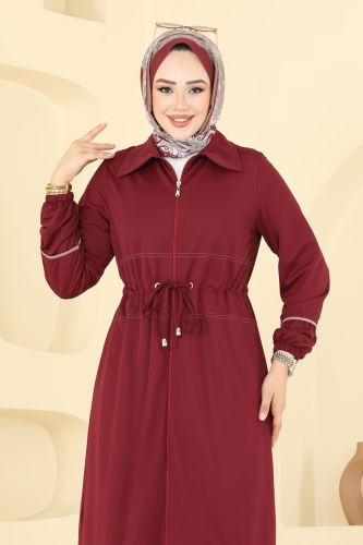 moda selvim طقم خمري وبيج 421DVL817 - Thumbnail