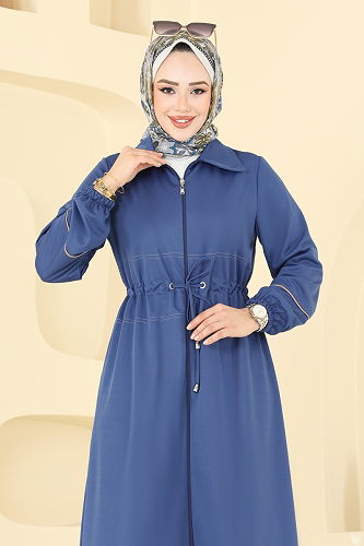 moda selvim طقم أزرق وبيج 421DVL817 - Thumbnail