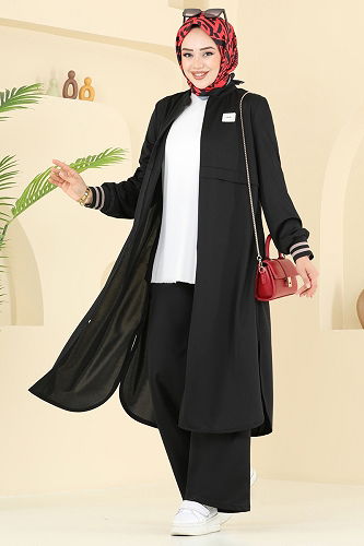 moda selvim طقم أسود 424DVL817 - Thumbnail