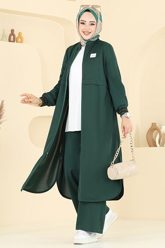 moda selvim طقم زيتي 424DVL817 - Thumbnail