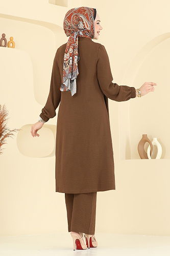 moda selvim طقم بني 425DVL817 - Thumbnail