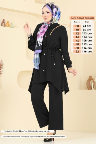 moda selvim طقم أسود 426DVL817 - Thumbnail