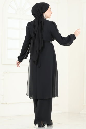 moda selvim طقم أسود 4272AB368 - Thumbnail