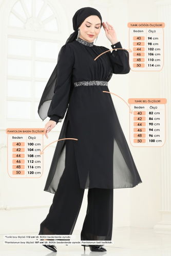 moda selvim طقم أسود 4272AB368 - Thumbnail