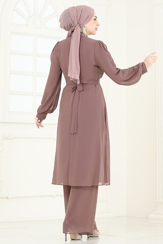 moda selvim طقم بيج وردي 4272AB368 - Thumbnail