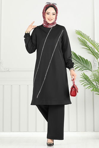 moda selvim طقم أسود 427DVL817 - Thumbnail