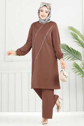 moda selvim طقم بني 427DVL817 - Thumbnail