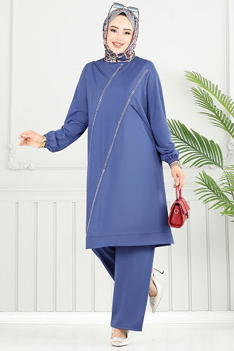 moda selvim طقم ازرق 427DVL817 - Thumbnail