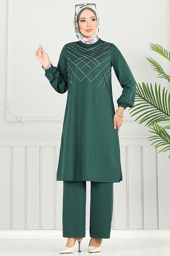 moda selvim طقم زيتي 429DVL817 - Thumbnail