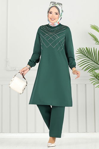 moda selvim طقم زيتي 429DVL817 - Thumbnail