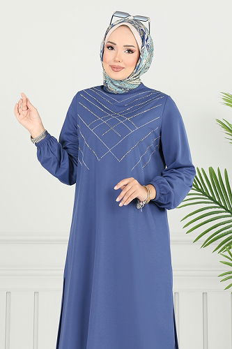 moda selvim طقم ازرق 429DVL817 - Thumbnail