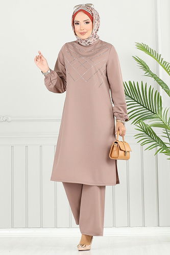 moda selvim طقم بيج 429DVL817 - Thumbnail