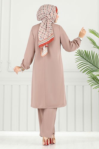 moda selvim طقم بيج 429DVL817 - Thumbnail