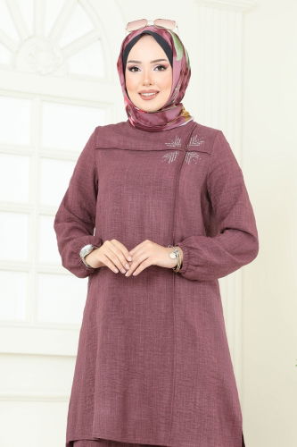 moda selvim طقم وردي غامق 437DVL817 - Thumbnail