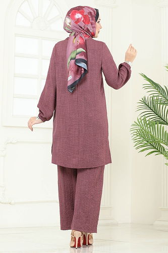 moda selvim طقم وردي غامق 437DVL817 - Thumbnail