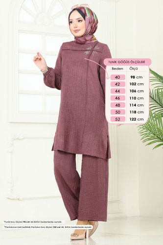 moda selvim طقم وردي غامق 437DVL817 - Thumbnail