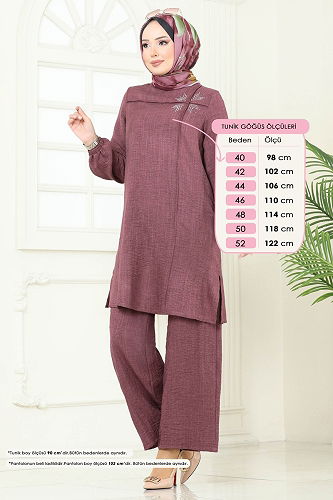 moda selvim طقم وردي غامق 437DVL817 - Thumbnail