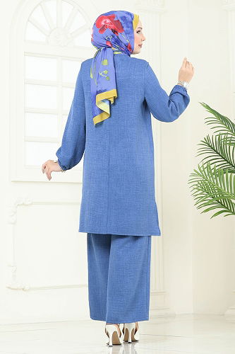 moda selvim طقم ازرق 437DVL817 - Thumbnail
