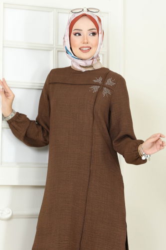 moda selvim طقم بني فاتح 437DVL817 - Thumbnail