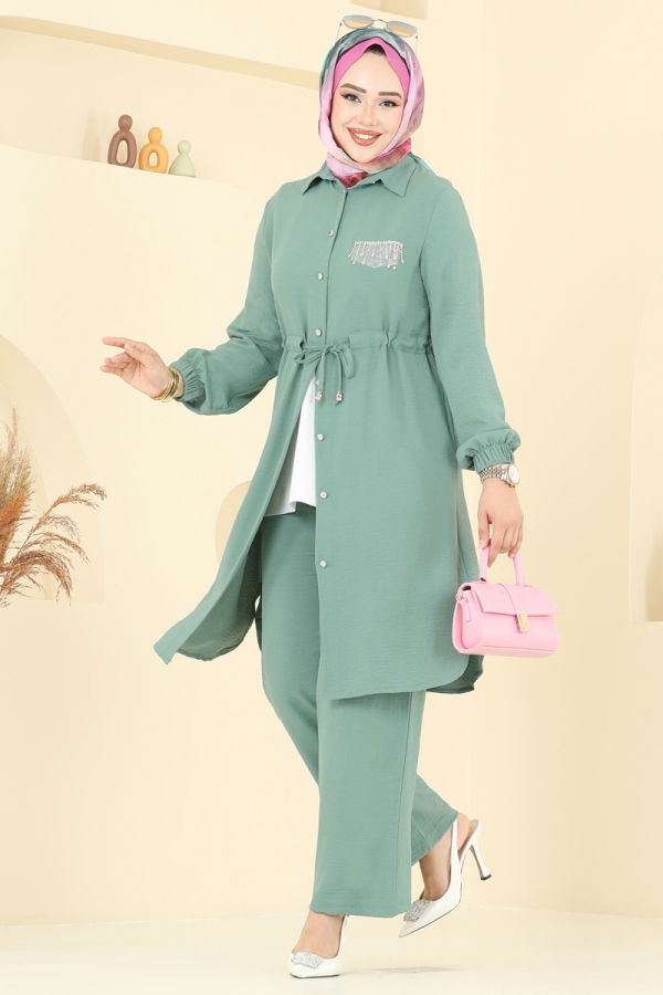 Modaselvim خصم صافٍ20%+20% في سلة التسوق طقم أخضر باهت 438DVL817