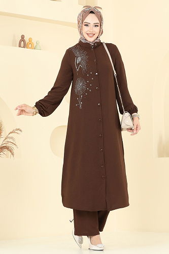 moda selvim طقم بني 440DVL817 - Thumbnail