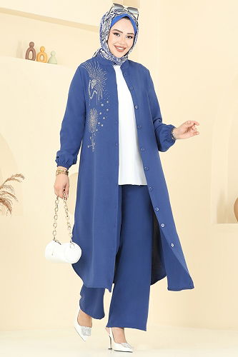 moda selvim طقم ازرق 440DVL817 - Thumbnail