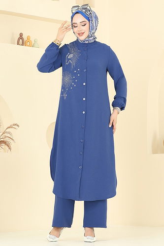 moda selvim طقم ازرق 440DVL817 - Thumbnail