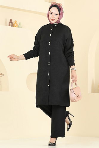 moda selvim طقم أسود 442DVL817 - Thumbnail