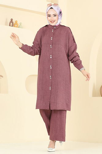 moda selvim طقم وردي غامق 442DVL817 - Thumbnail