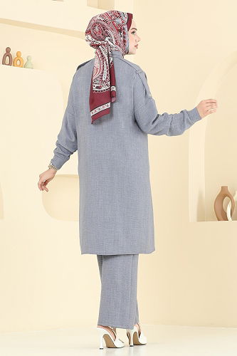 moda selvim طقم رمادي 442DVL817 - Thumbnail