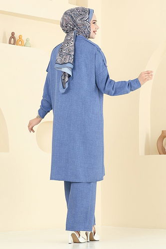 moda selvim طقم ازرق 442DVL817 - Thumbnail