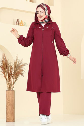 moda selvim Combined 443DVL817 Burgundy - Thumbnail