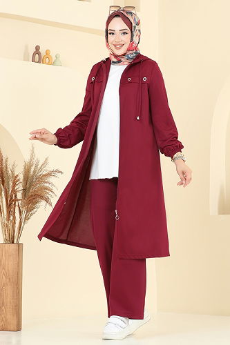 moda selvim Combined 443DVL817 Burgundy - Thumbnail