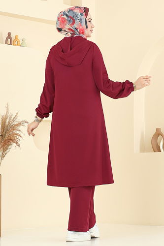 moda selvim طقم خمري 443DVL817 - Thumbnail