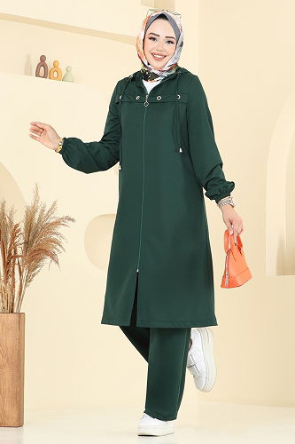 moda selvim طقم زيتي 443DVL817 - Thumbnail