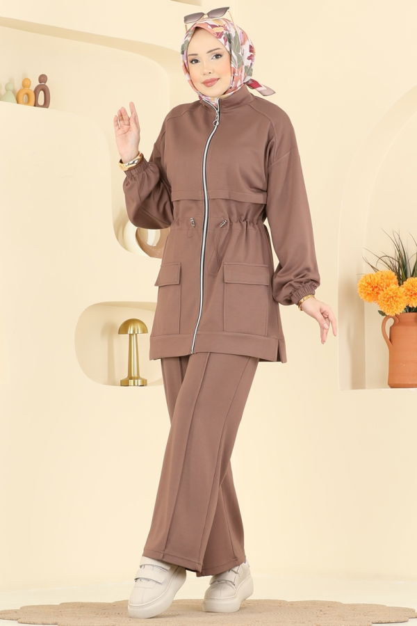 Modaselvim Hijab Combinations Combined 4459BRZ597 Powder Vision