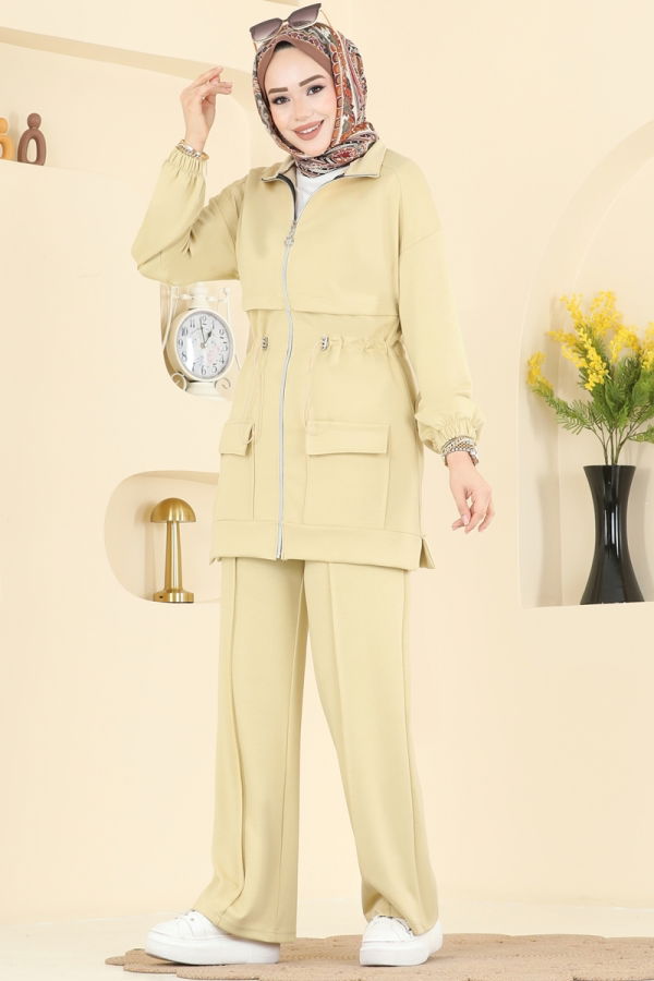 Modaselvim Hijab Combinations Combined 4459BRZ597 Yellow