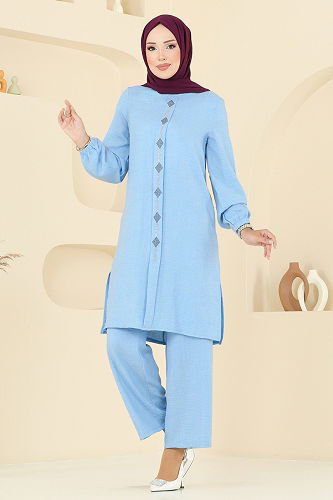 moda selvim طقم أزرق 445DVL817 - Thumbnail