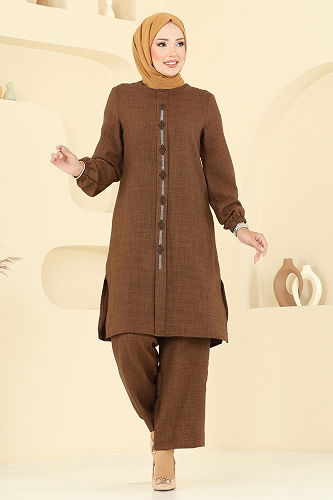 moda selvim طقم بني 445DVL817 - Thumbnail