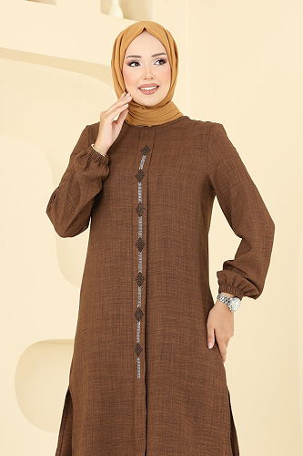 moda selvim طقم بني 445DVL817 - Thumbnail