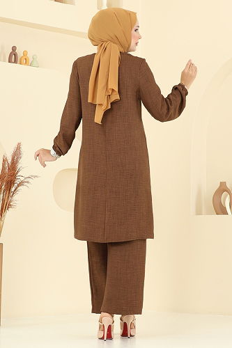 moda selvim طقم بني 445DVL817 - Thumbnail