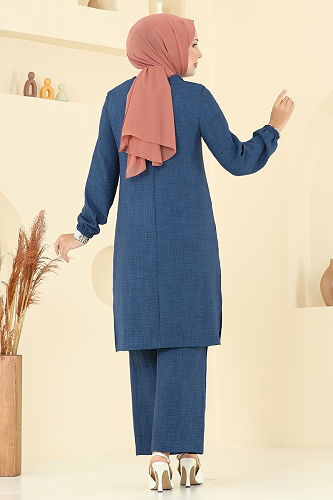 moda selvim طقم كحلي 445DVL817 - Thumbnail