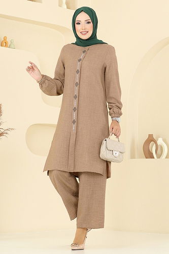 moda selvim طقم بيج 445DVL817 - Thumbnail