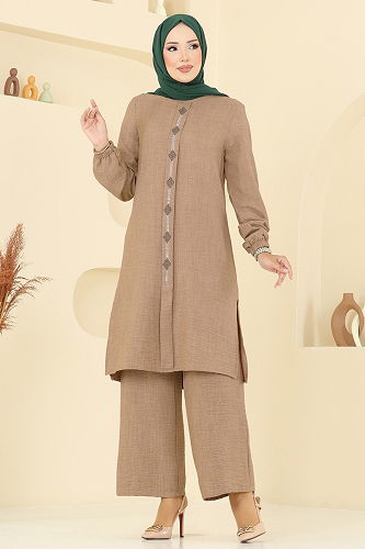 moda selvim طقم بيج 445DVL817 - Thumbnail