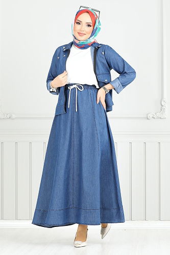 moda selvim طقم جينز 4464MSM1092-M - Thumbnail